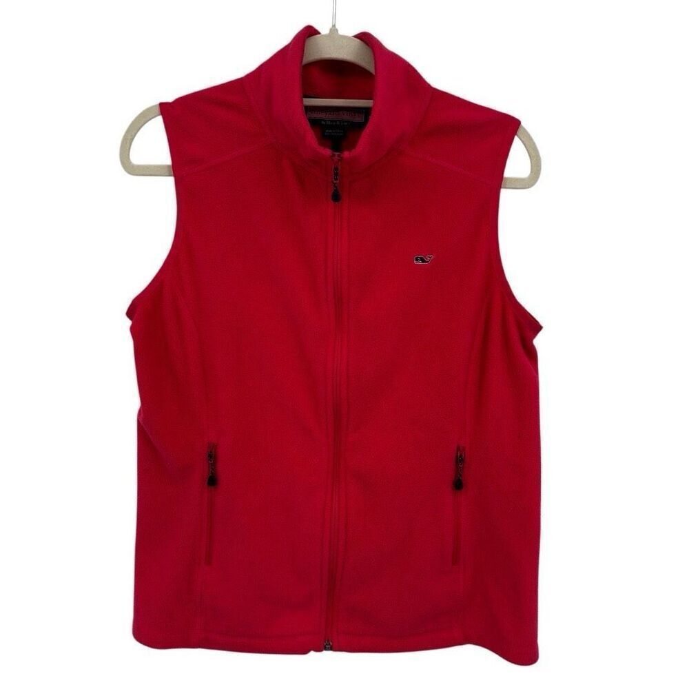 Vineyard Vines Women’s Full Zip Fleece Vest‎ Coral Pink Size Medium